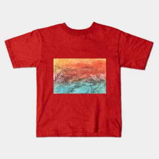 Abstract landscape, nature. Encaustic wax art. Painting drawing Kids T-Shirt